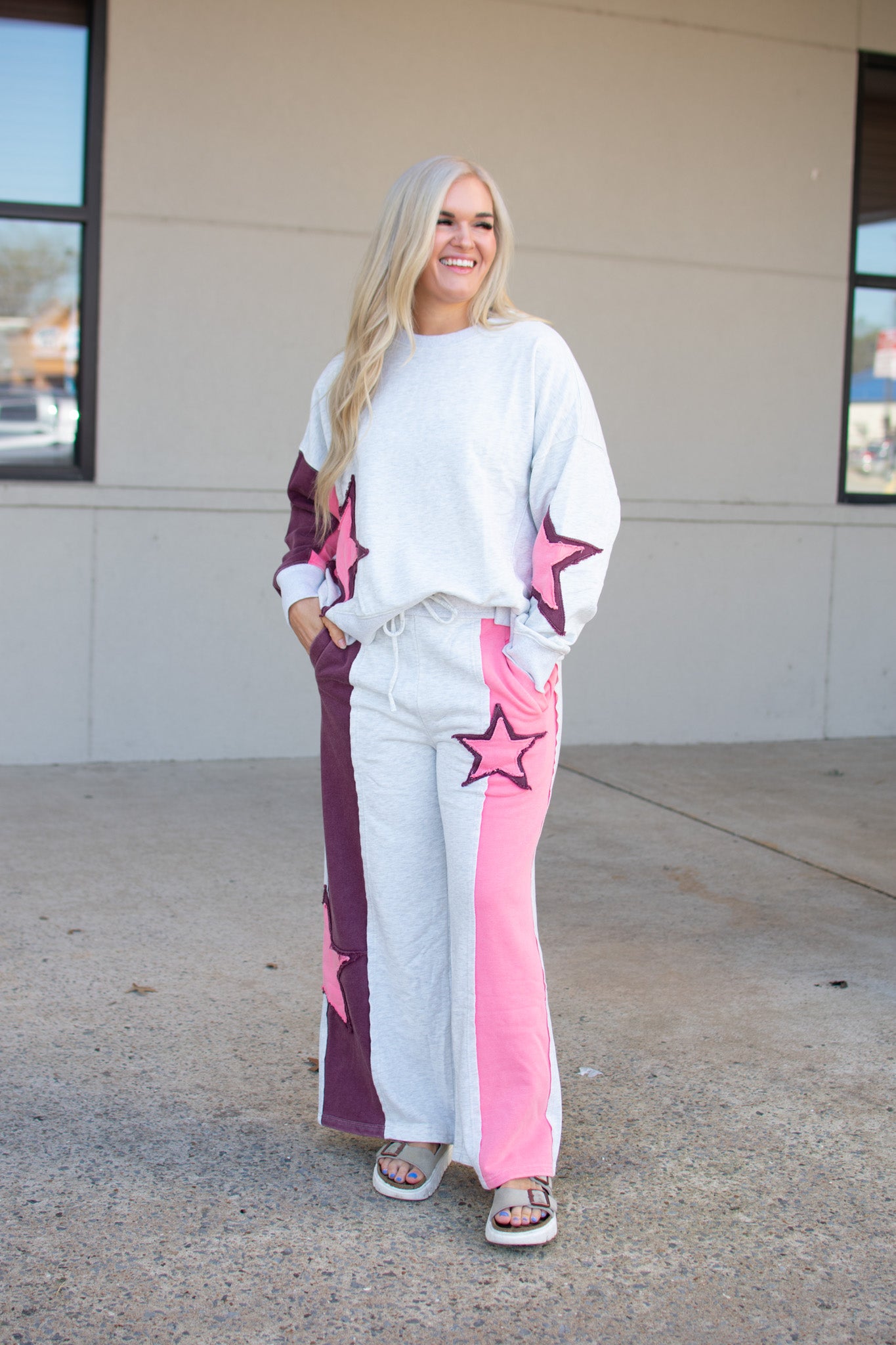 Defy The Star Patch Grey Sweatpants