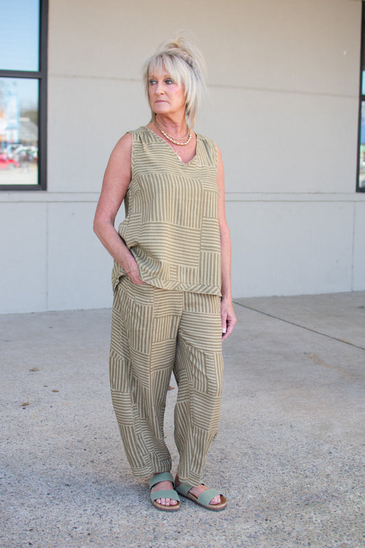 Quick Update Mocha Stripe Pants