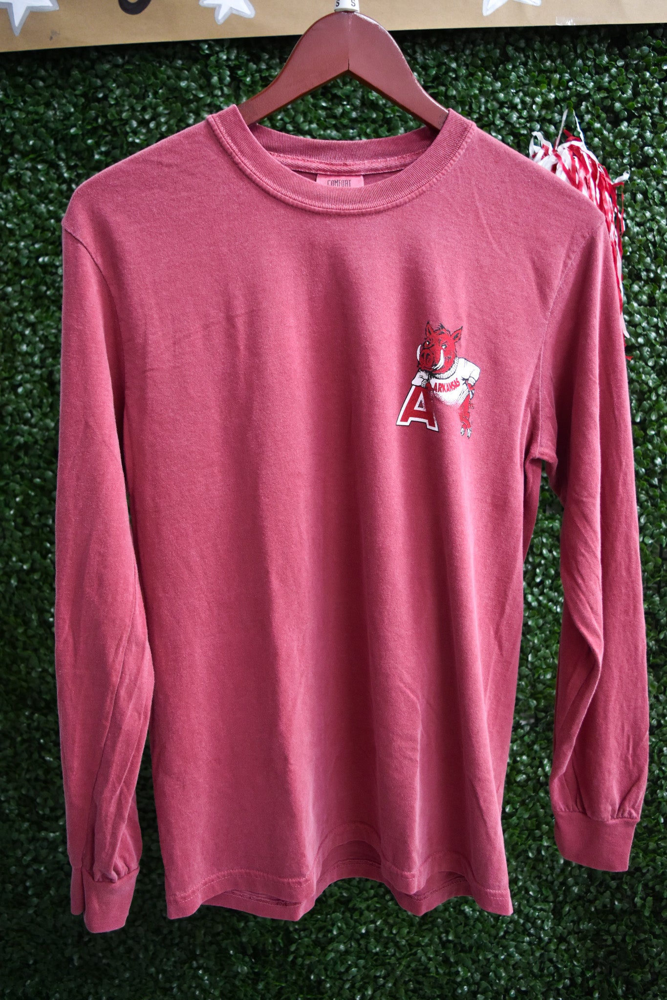 Leaning On The A Red Long Sleeve Tee