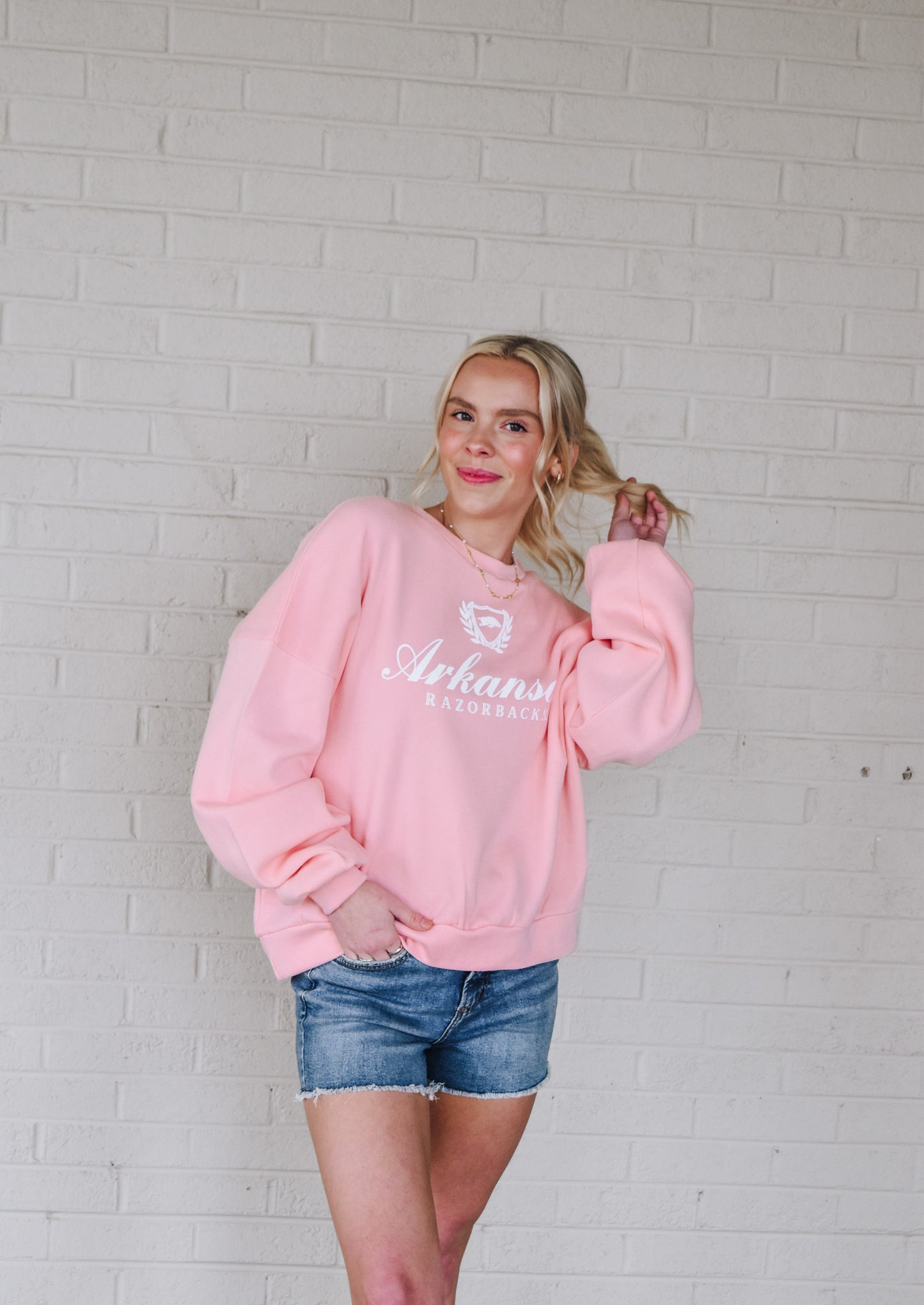 Pink Arkansas Razorback Sweatshirt
