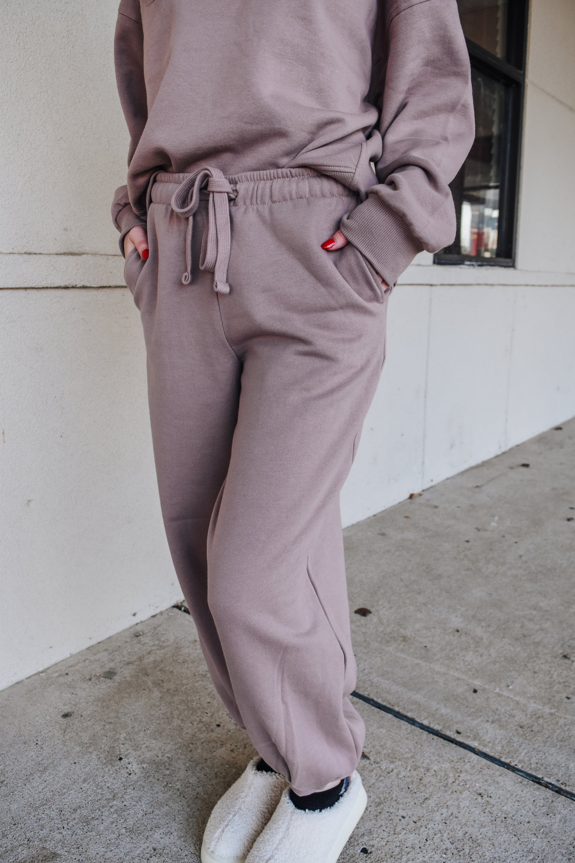 Women's Clothing - Oversized Track Pants - Brown