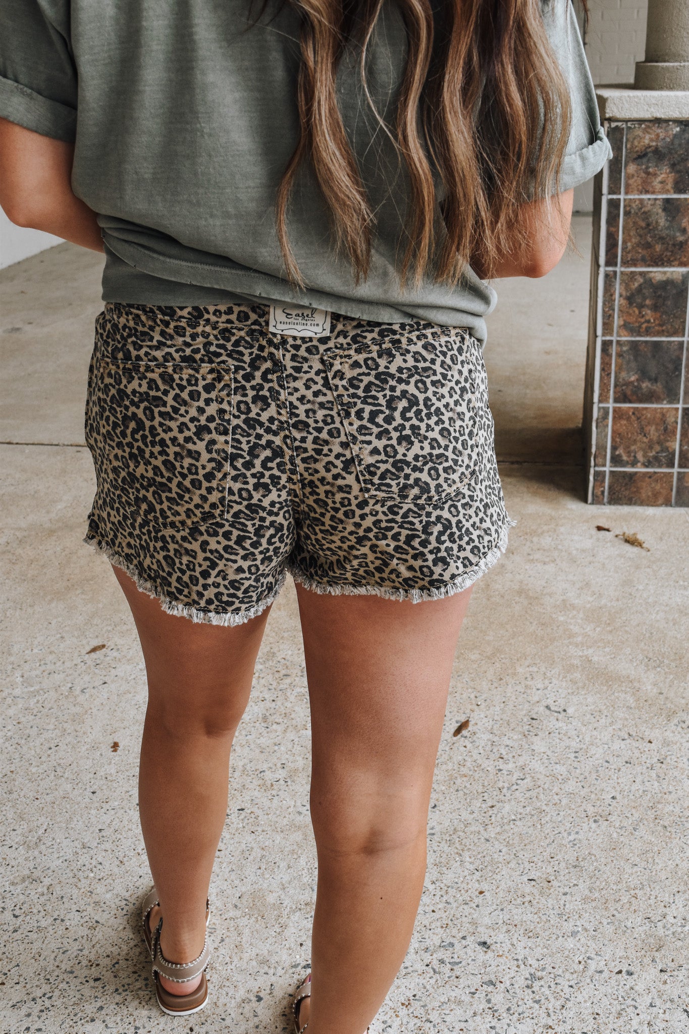 On The Guest List Leopard Denim Shorts