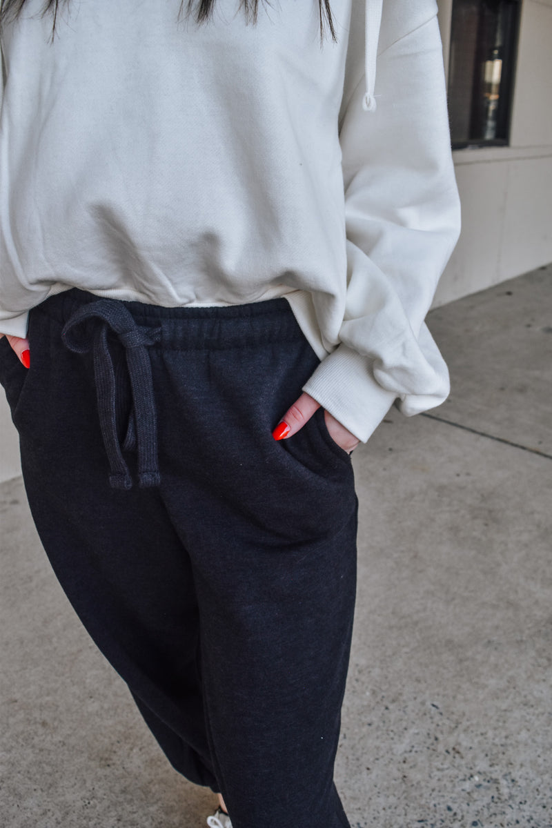 Nothing More Cozy Black Oversized Joggers