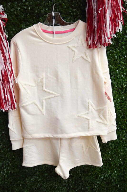 Youth Girls Star Chenille Sweatshirt