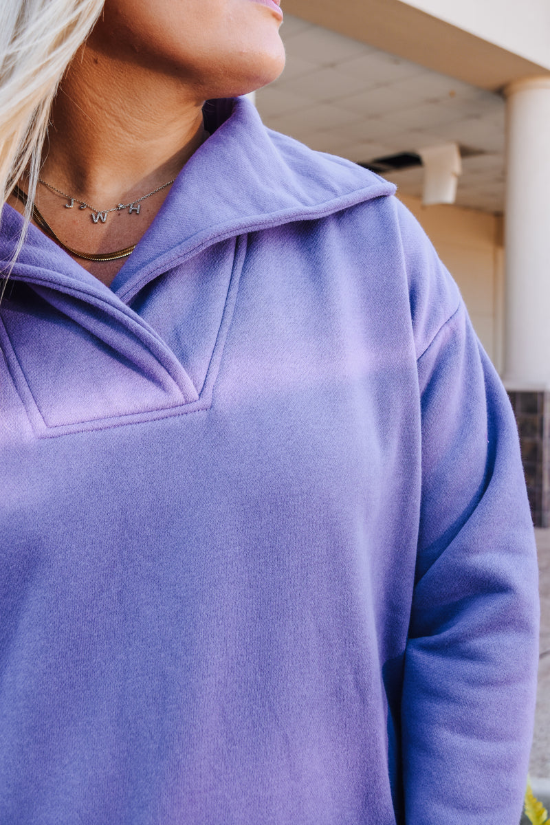 Steady Style Lavender Pullover Top With Pockets