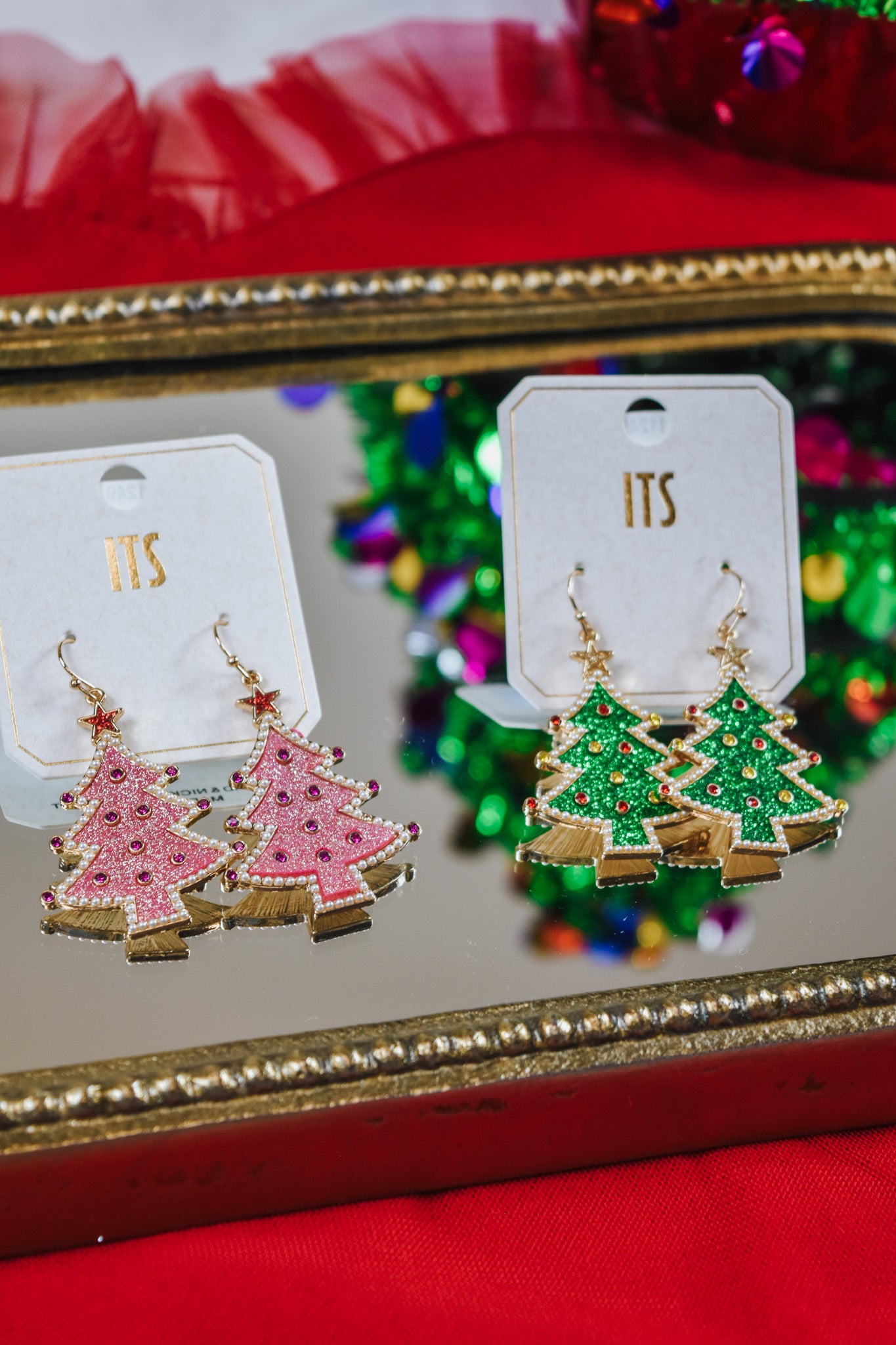 Metal Christmas Tree Earrings -2 Colors