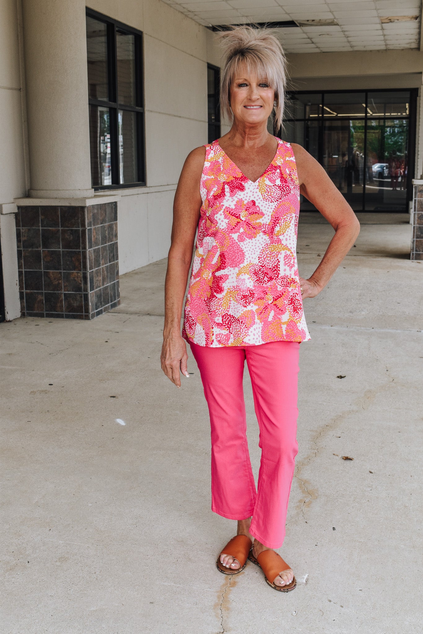 Sydney Starburst Pink Floral Tank