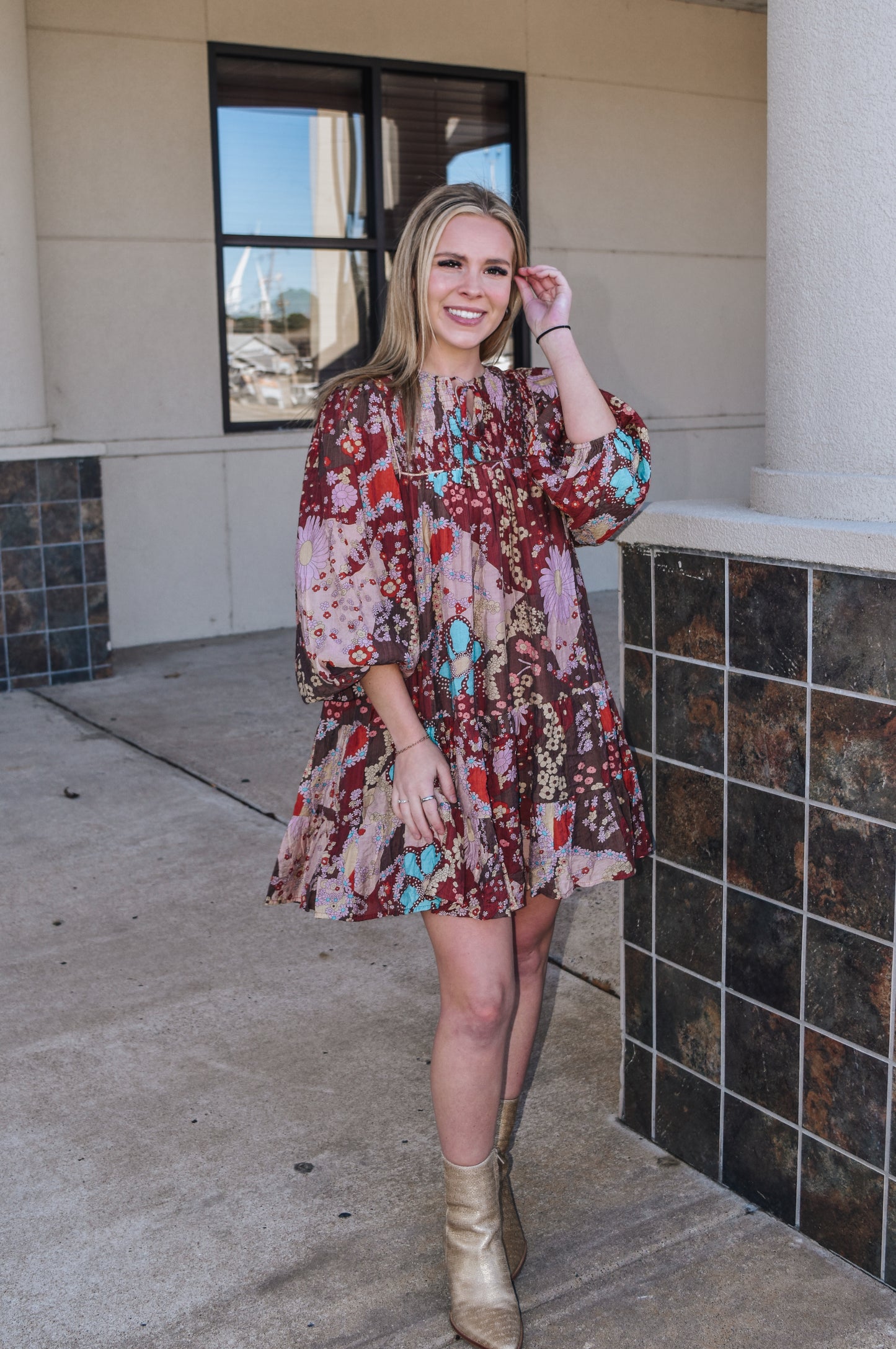 Beautiful Soul Brown Long Sleeve Dress