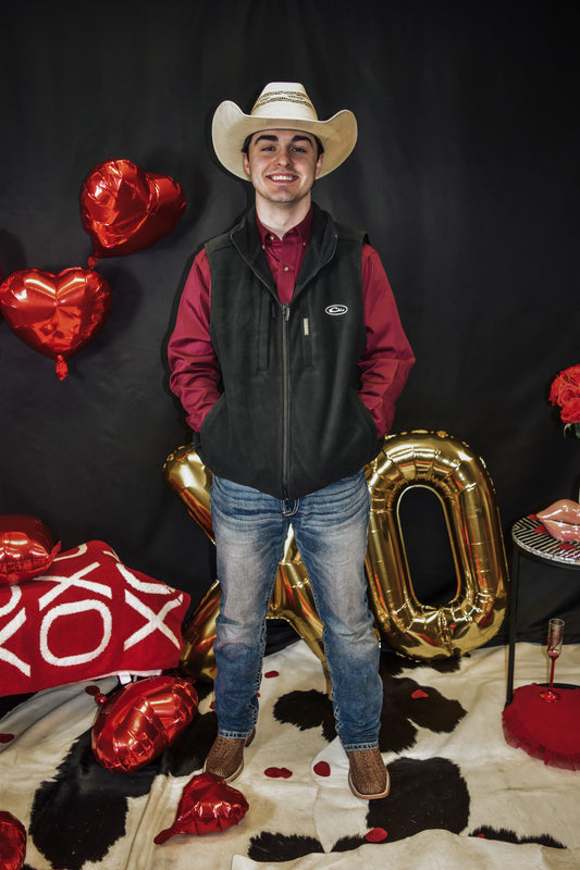 Drake Black Solid Windproof Fleece Layering Vest With Magnetic Pocket