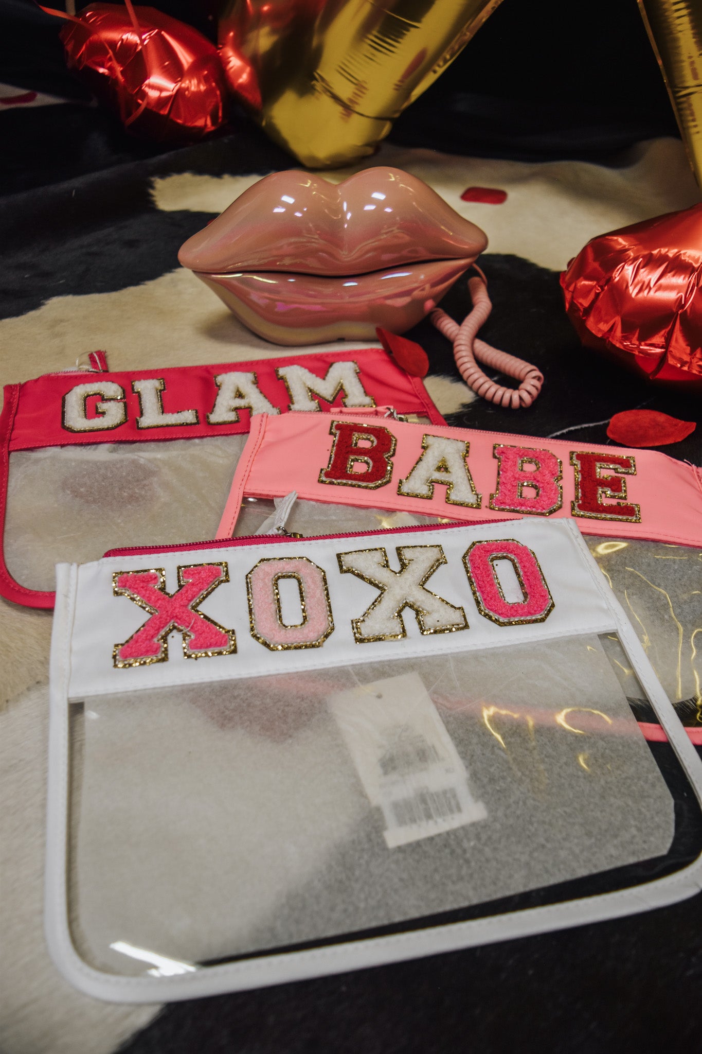 Glam Pink Clear Pouch