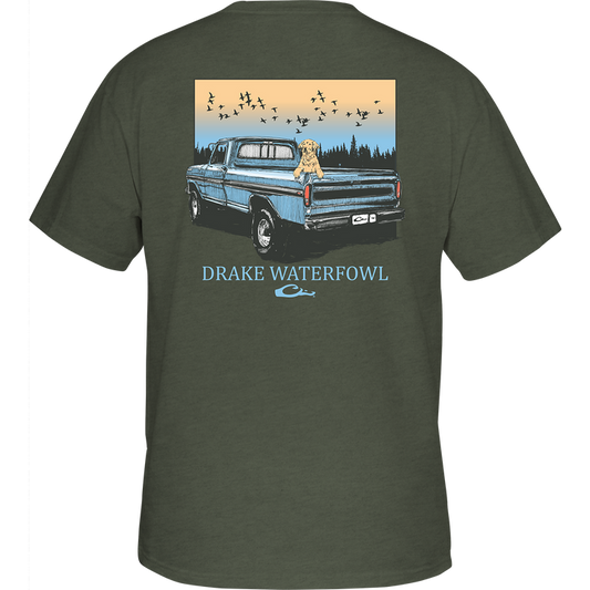 Youth Old School Ford T-Shirt- Kalamata Olive Light Heather