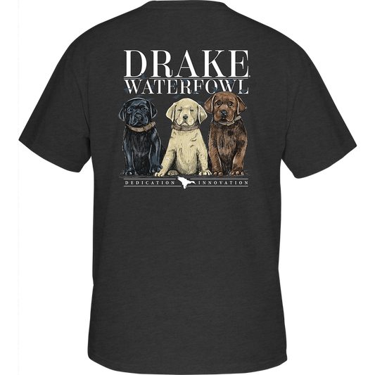 Men's Lab Puppies T-Shirt- Charcoal Heather