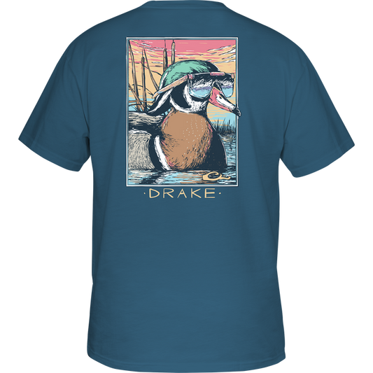 Drake Blue Steel Pop Art Wood Duck Sunglasses Tee