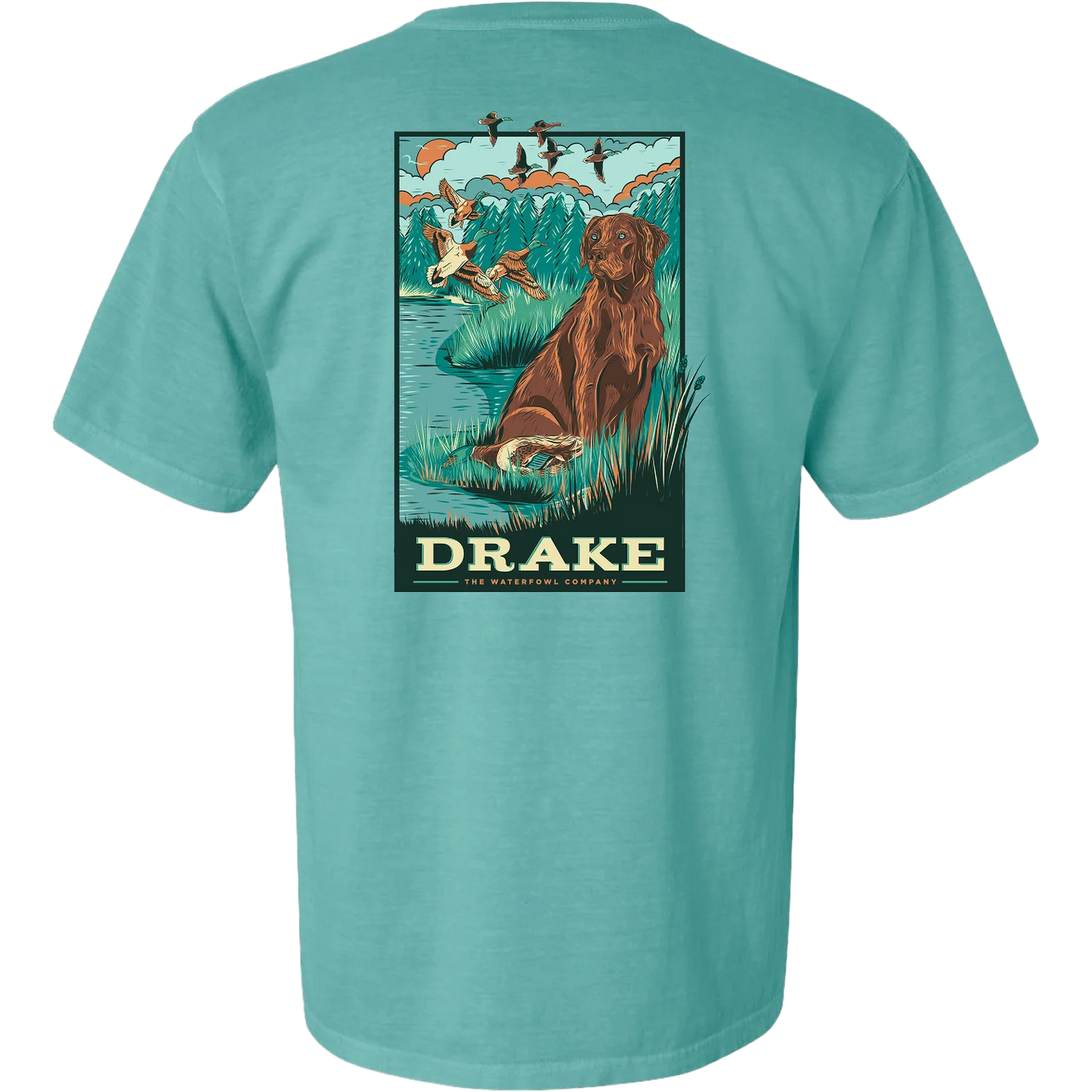 Drake Men's Seafoam Waterfowl Lab Tee