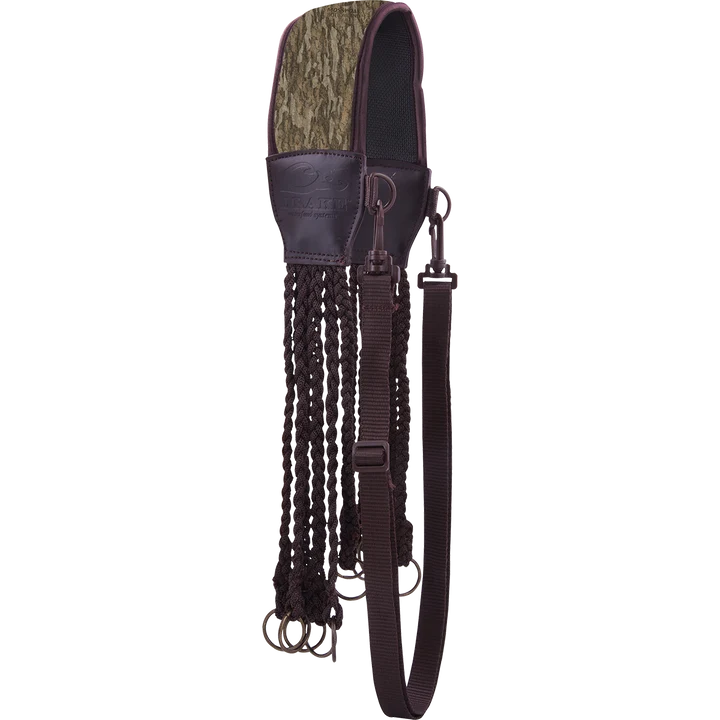 Drake Heavy Load game tote in Bottomland camo with braided game loops and shoulder strap
