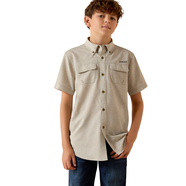Ariat Boys Green Outbound VentTEK Heathered Shirt