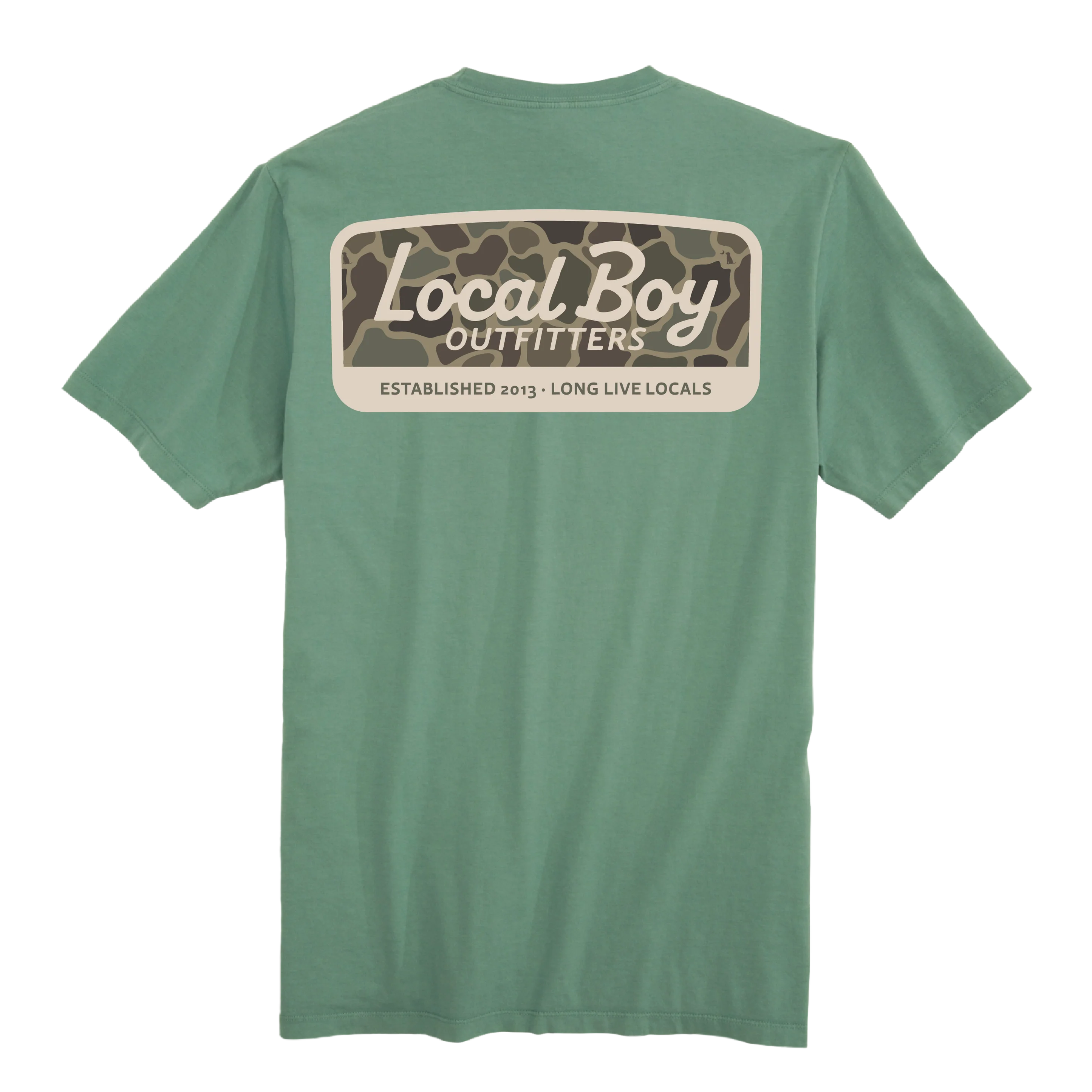 Local Boy Toddler Light Green Brush Camo Mark Tee