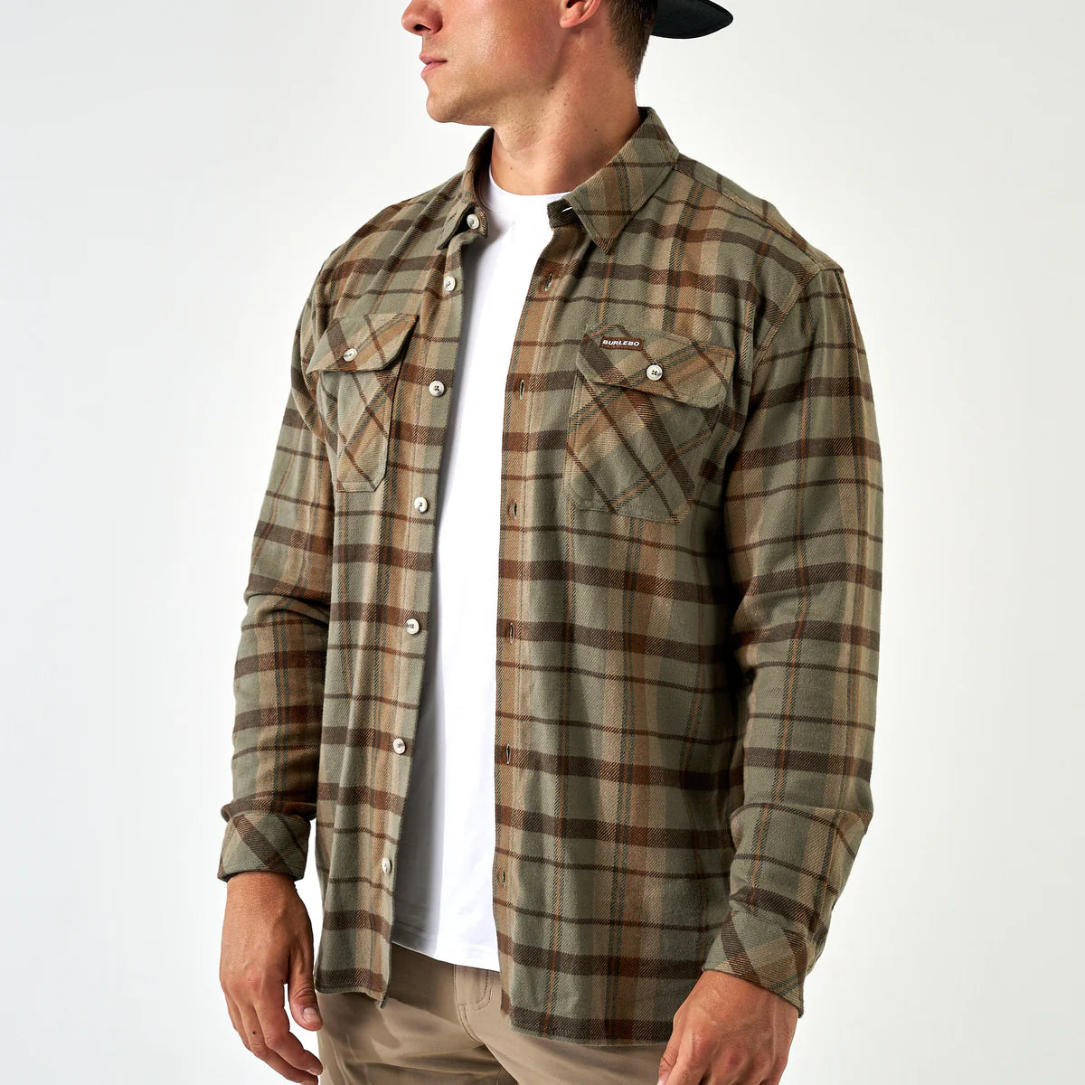Burlebo Men's Timber Brown Flannel Shirt