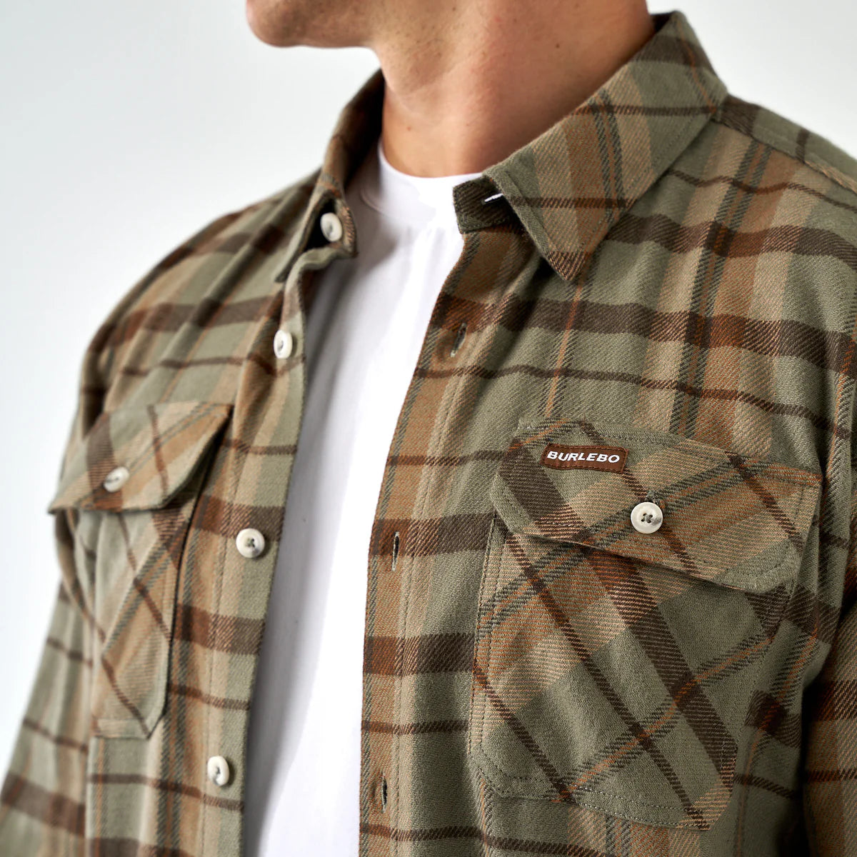 Burlebo Men's Timber Brown Flannel Shirt