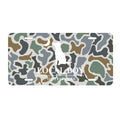 Dog and moon camo print license plate