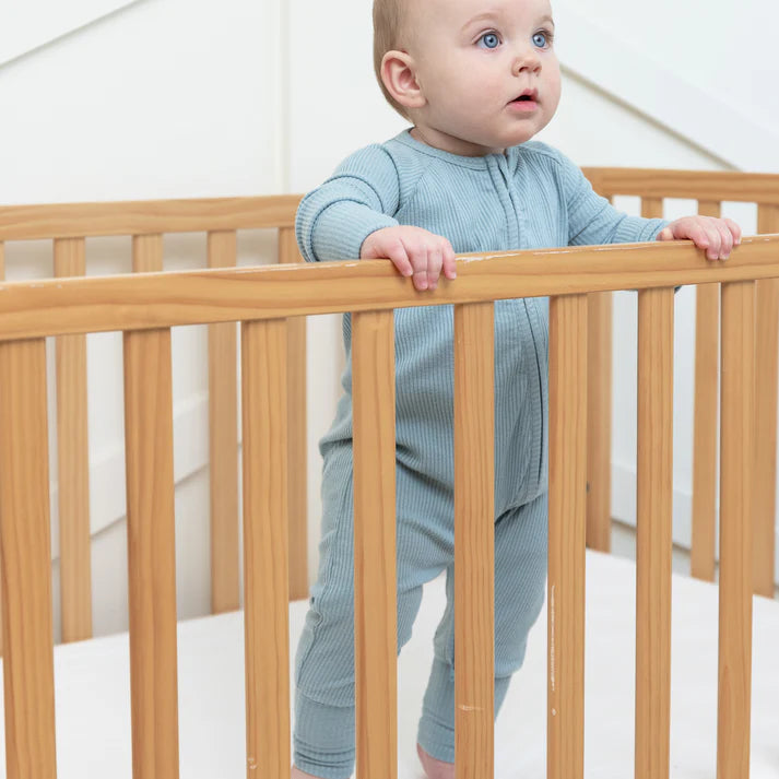 Rib Zip Fit & Beanie Set Fog