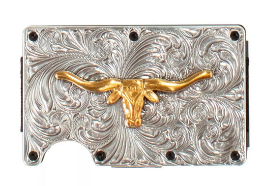 Men's 3-D Belt Gold Longhorn Utility Wallet