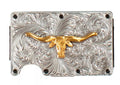 Mens 3-D Belt Gold Longhorn Utility Wallet