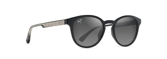 Hiehie Polarized Grey Shiny Black Maui Jim Sunglasses