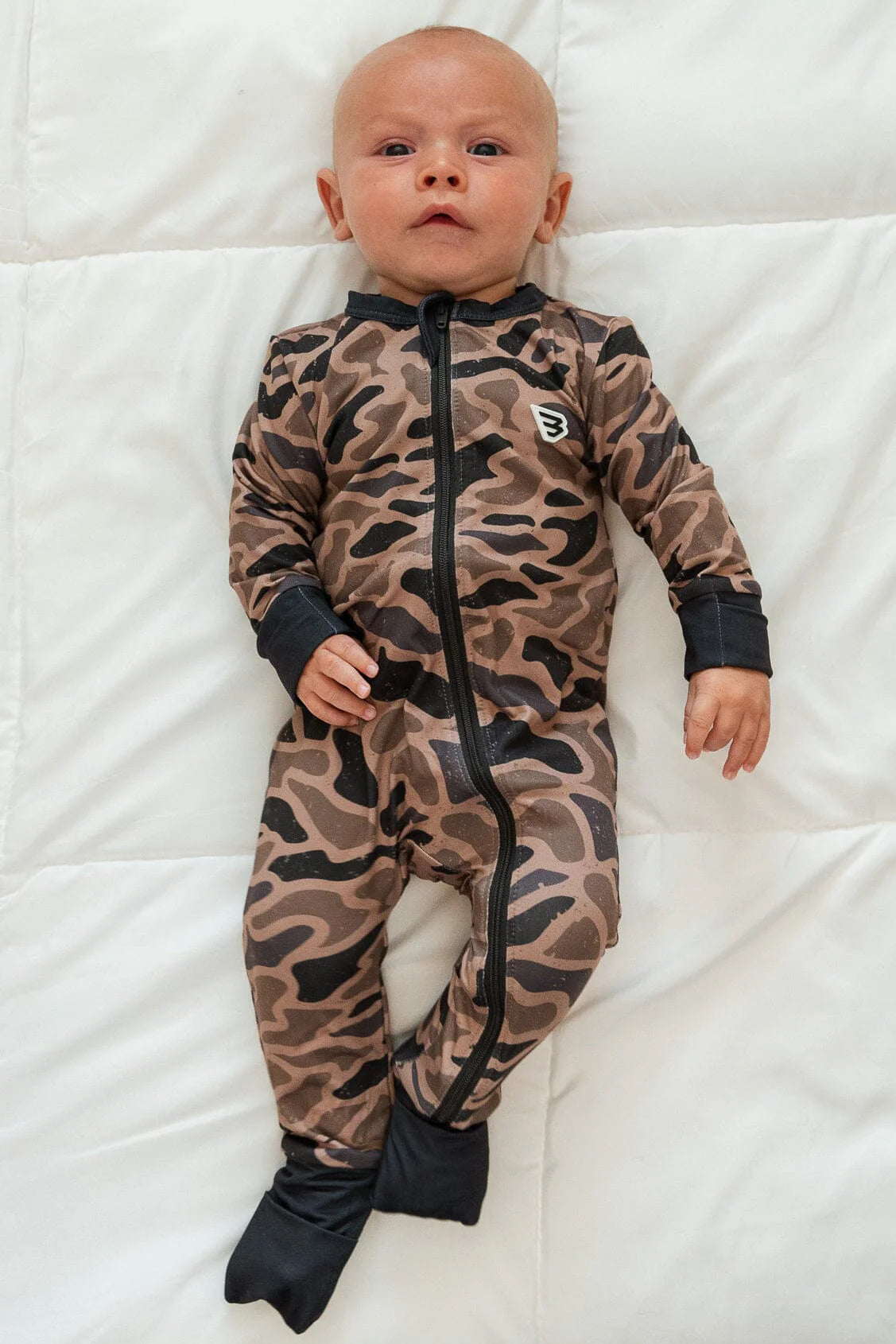 Baby Boy Burlebo Gauge Camo Zip Up Onesie