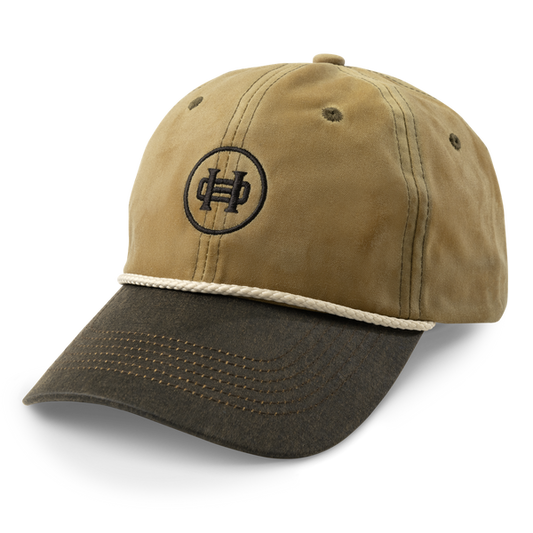 Heybo Icon Embroidered Waxed Unstructured Hat- Old Gold