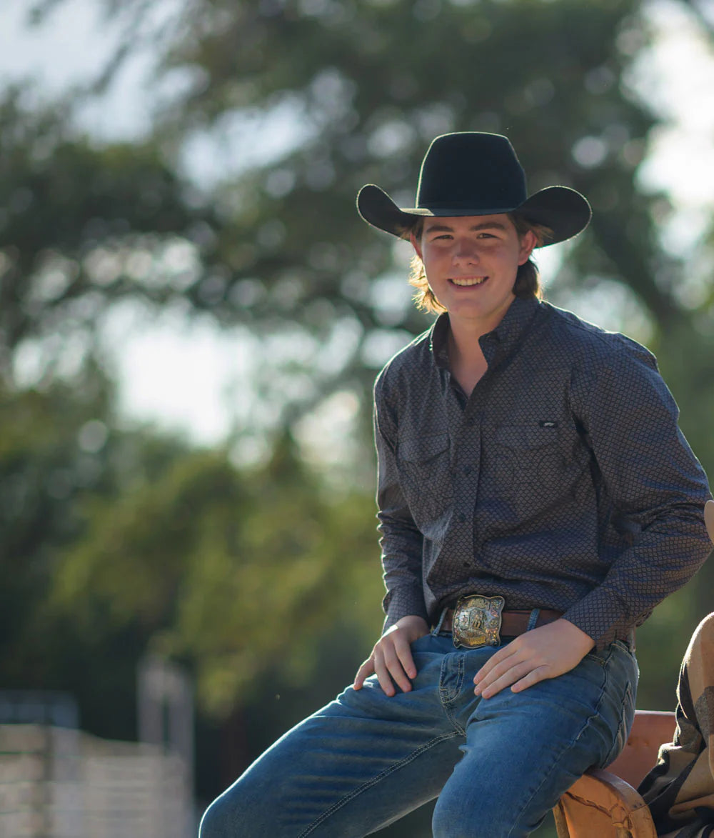 Hooey Men's Black Maverick Button Up Long Sleeve Shirt