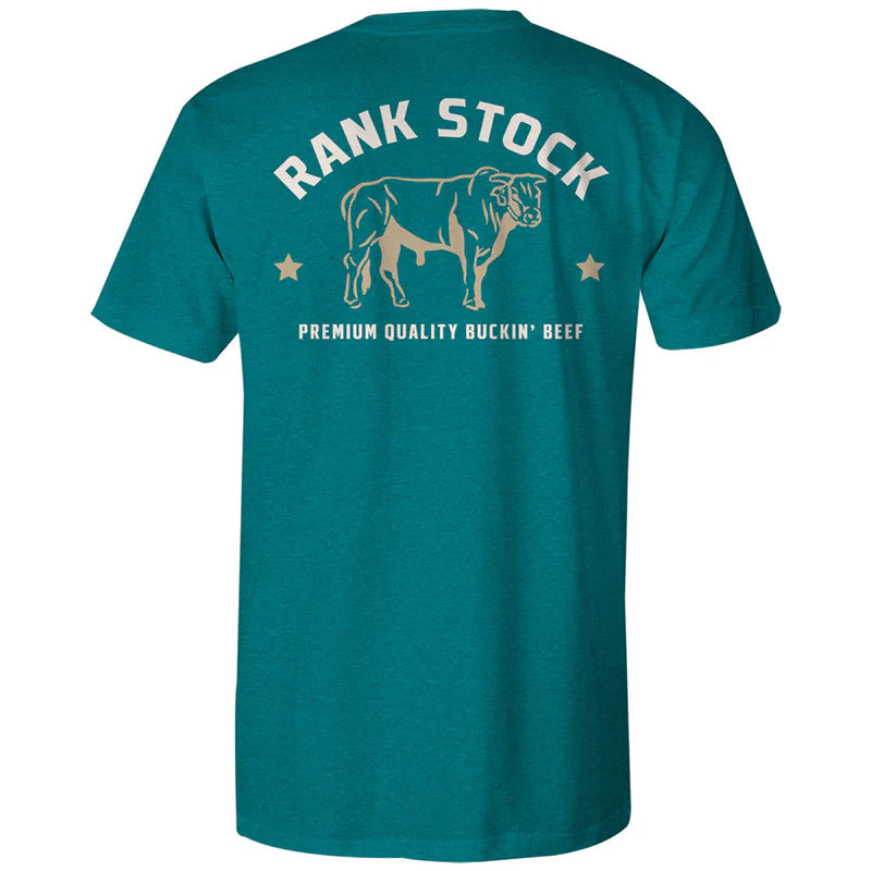 Hooey Men's Charbray Teal Heathered Rank Stock Logo T-Shirt