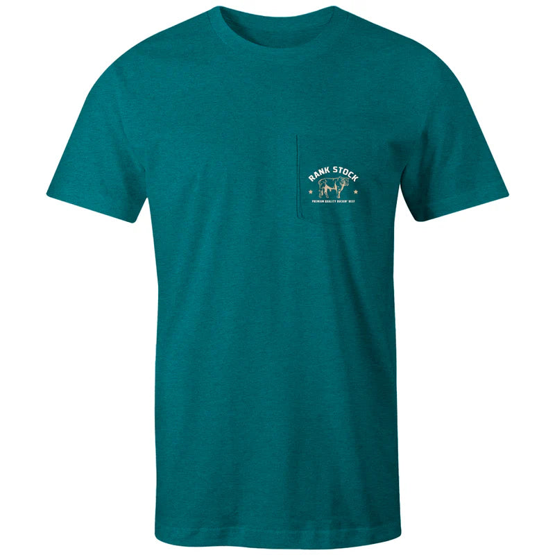 Hooey Men's Charbray Teal Heathered Rank Stock Logo T-Shirt