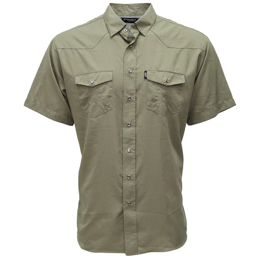 Hooey Men's SOL Olive Green Short Sleeve Pearl Snap Shirt