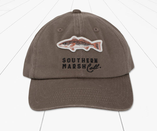 Redfish Patch Washed Hat by Southern Trend- Burnt Taupe