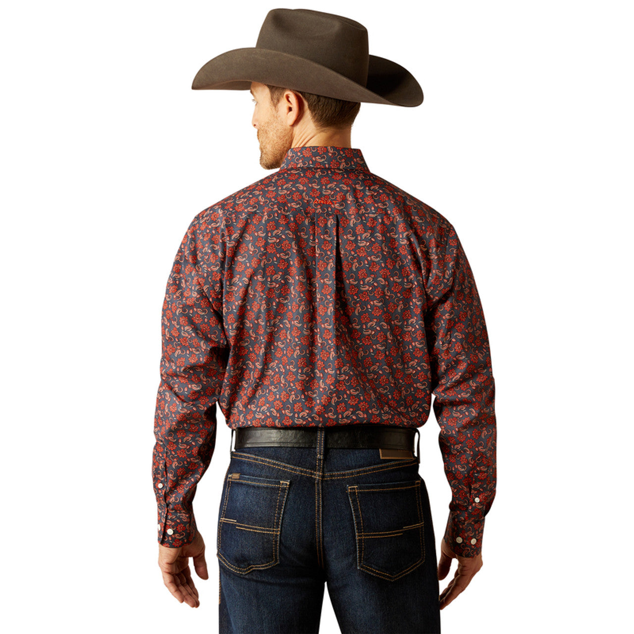 ARIAT IMAN WRINKLE FREE NAVY PRINT MENS SHIRT