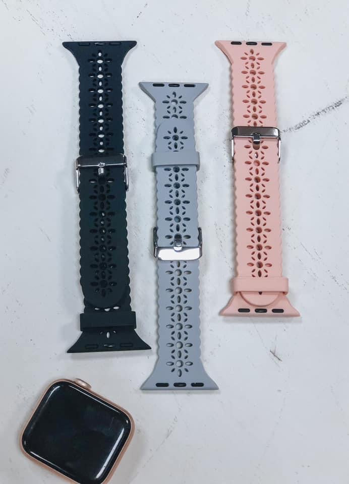 Grey Lace Silicone Watchband