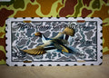 Decorative license plates in camo turkey, farm, and patriotic novelty designs