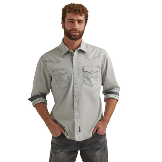 Wrangler Men's Light Grey Button Up