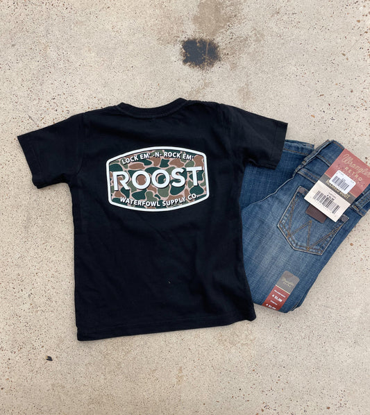 Youth Black Camo Roost Tee