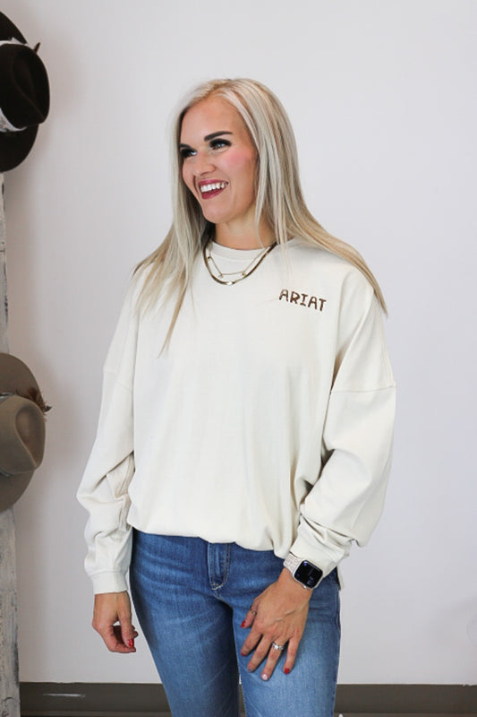 Women's Ariat Summer Sand Canvas Oversized Tee