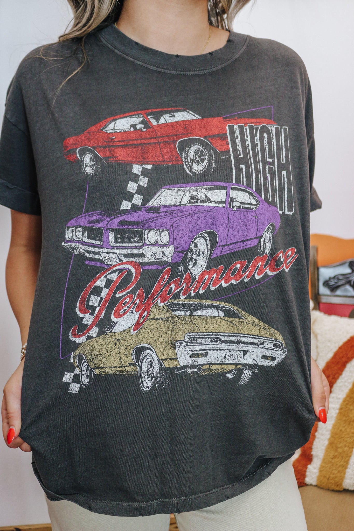 High Performance Black Vintage Car Graphic Tee