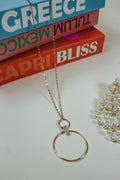 Double Ring Pave Necklace