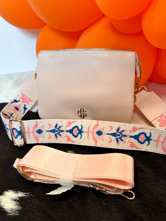 Simply Southern Leather Cross Wallet- Peach