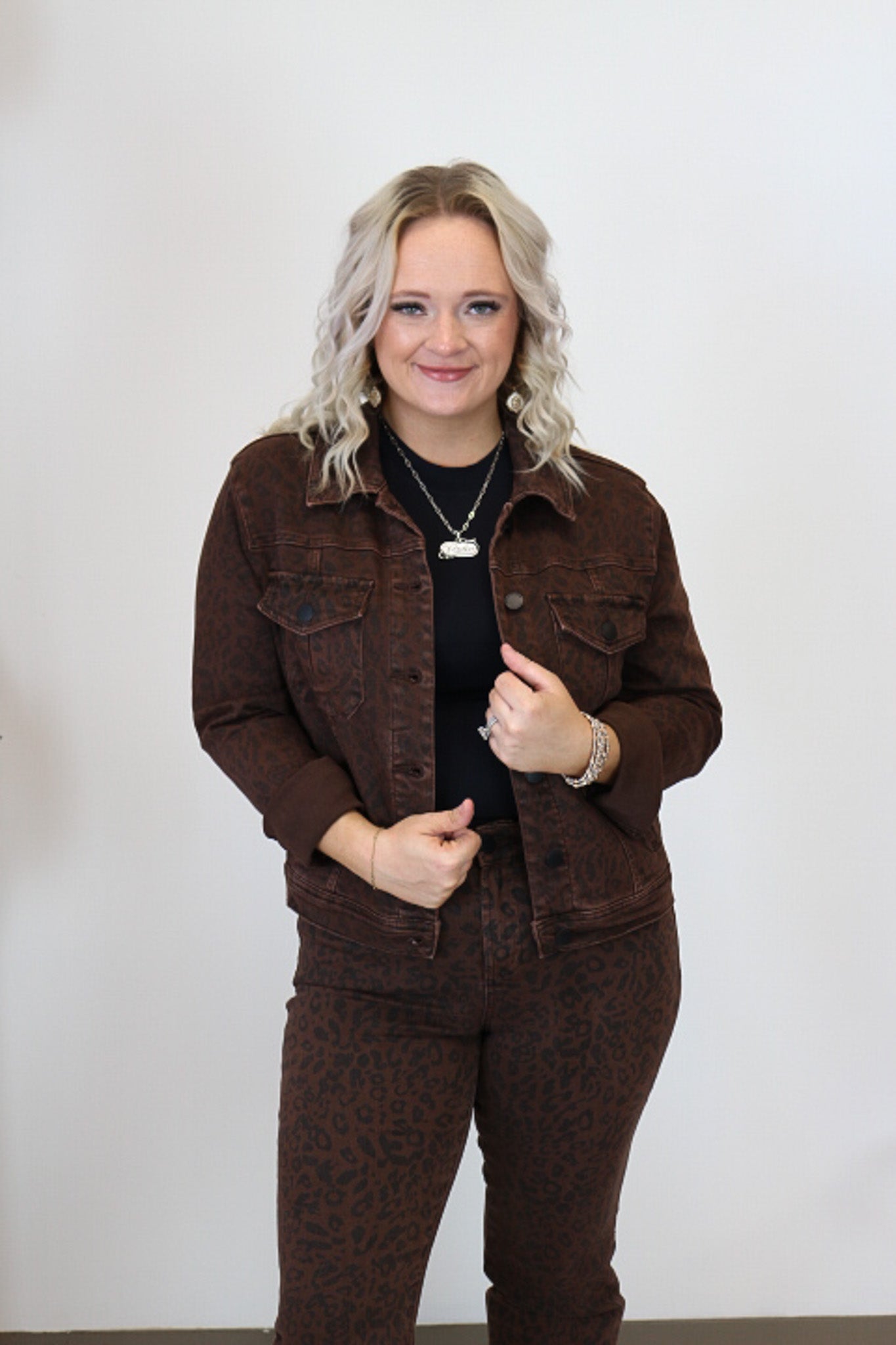 Ainsley Novelty Leopard Denim Jacket Dear John