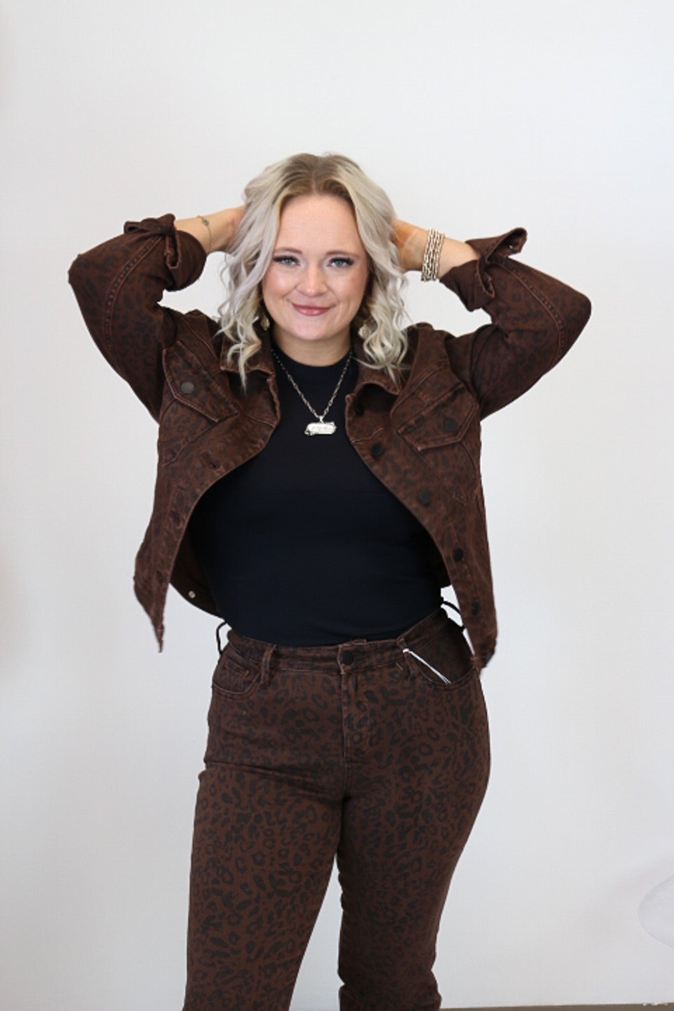 Ainsley Novelty Leopard Denim Jacket Dear John