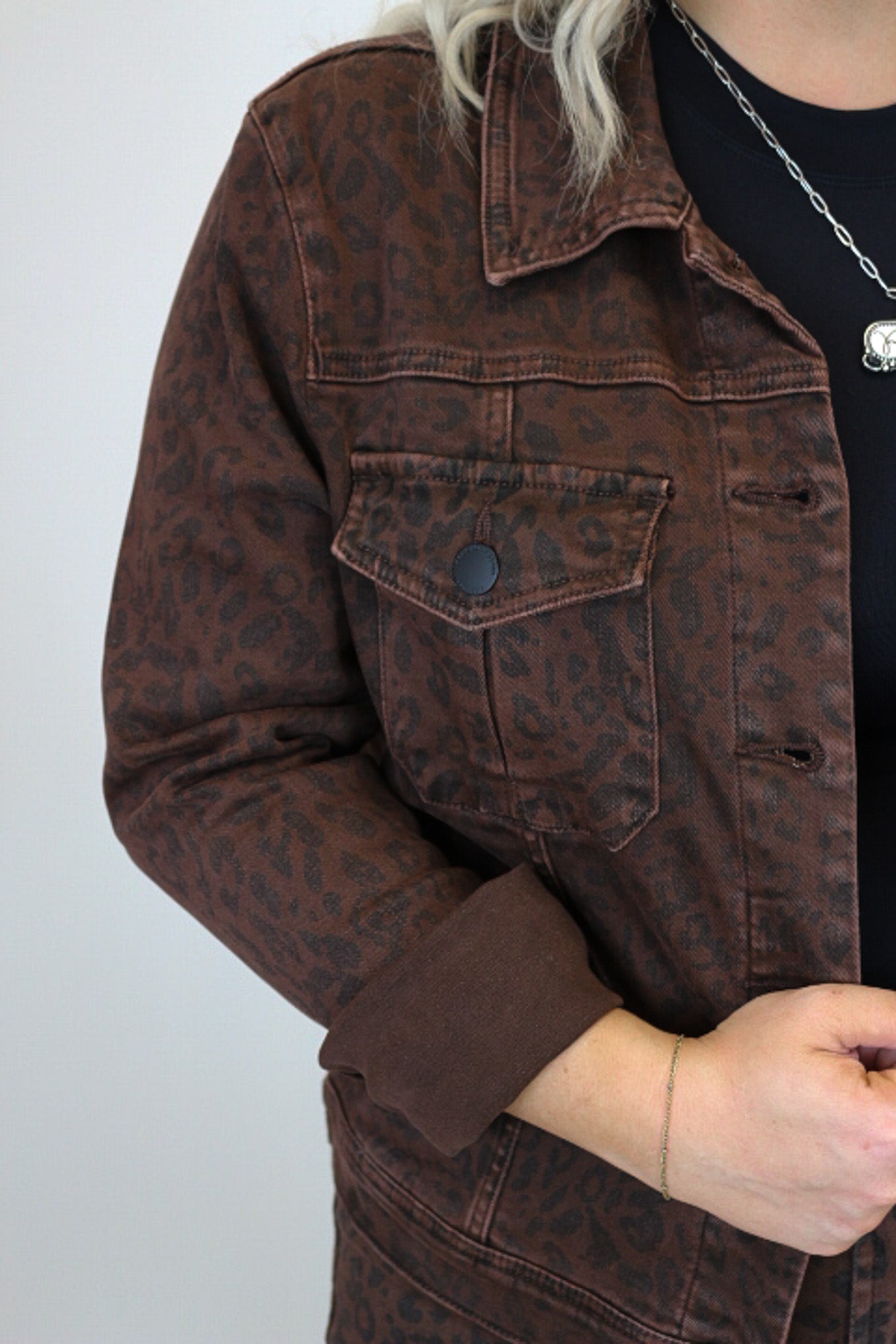 Ainsley Novelty Leopard Denim Jacket Dear John