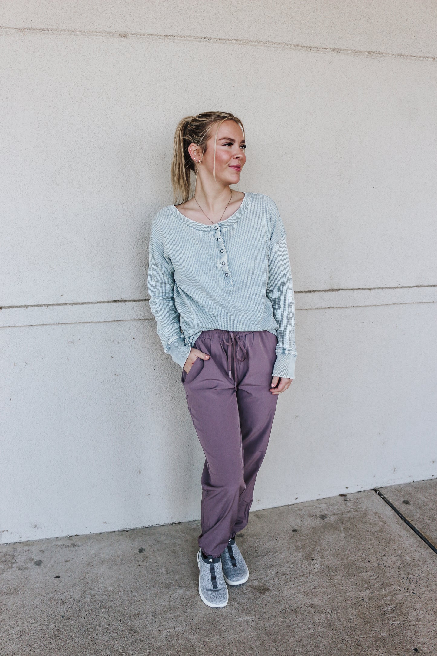 Carefree Days Light Grey Long Sleeve Top