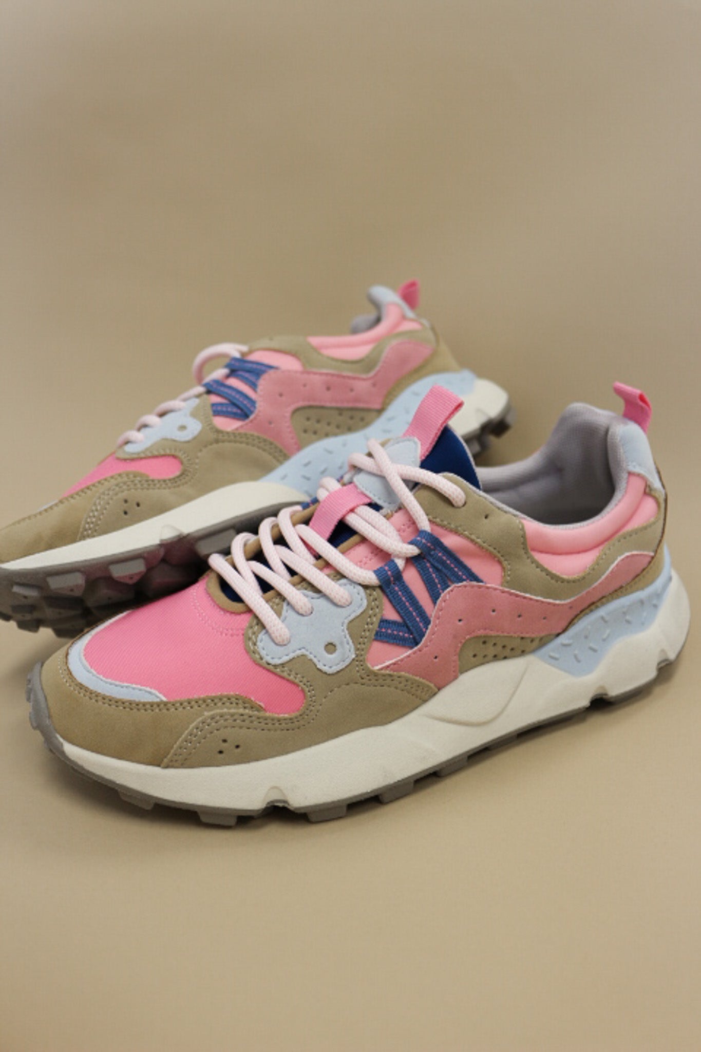 Field Pink Multi Chunky Sneakers By MIA