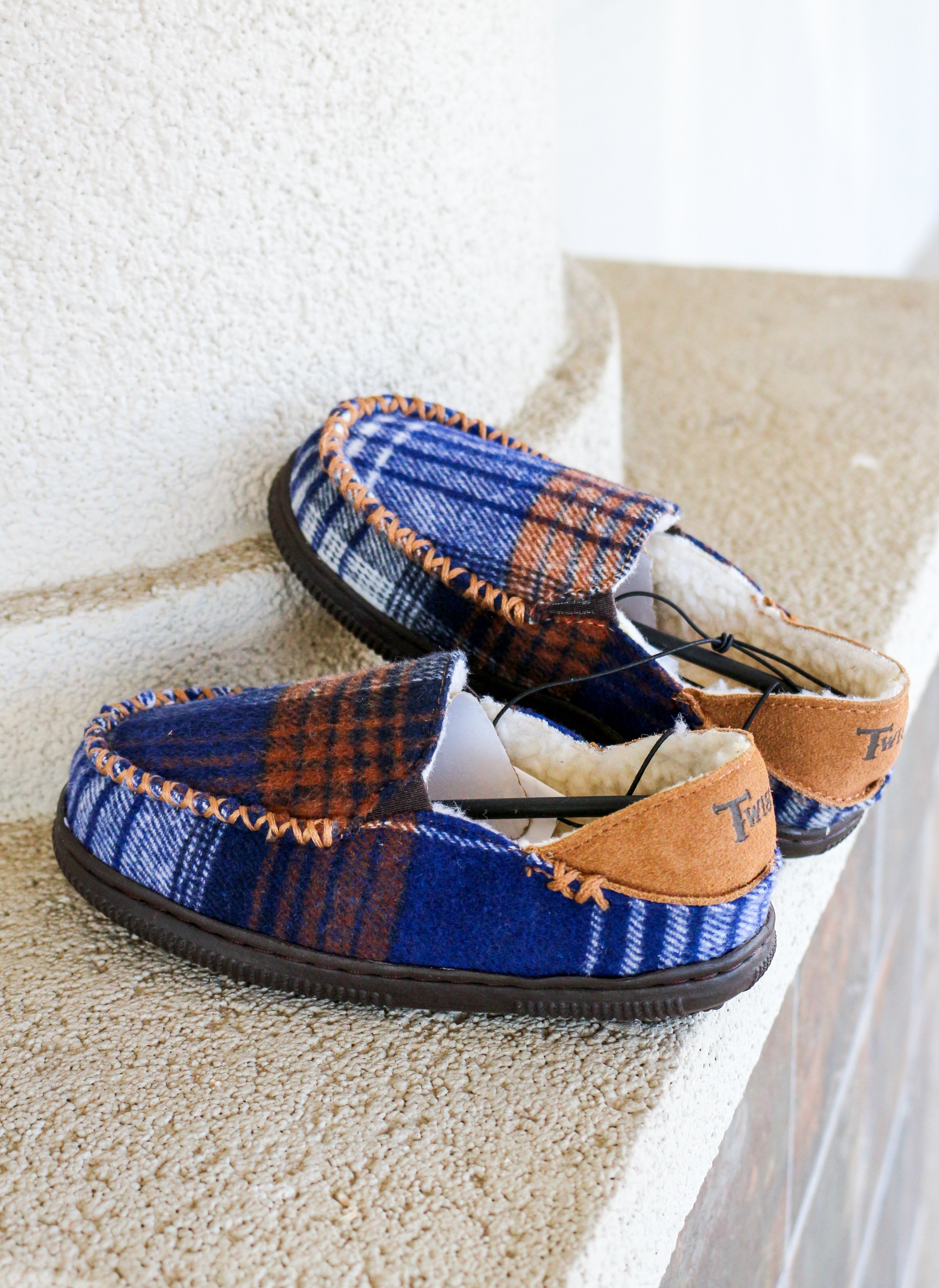 Boys store tartan slippers